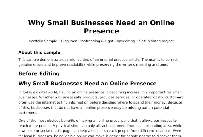 proofread and edit your blog posts and articles professionally